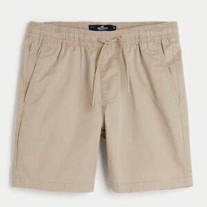 *Hollister* Mens Twill Jogger Shorts 7" - Khaki - size Medium.